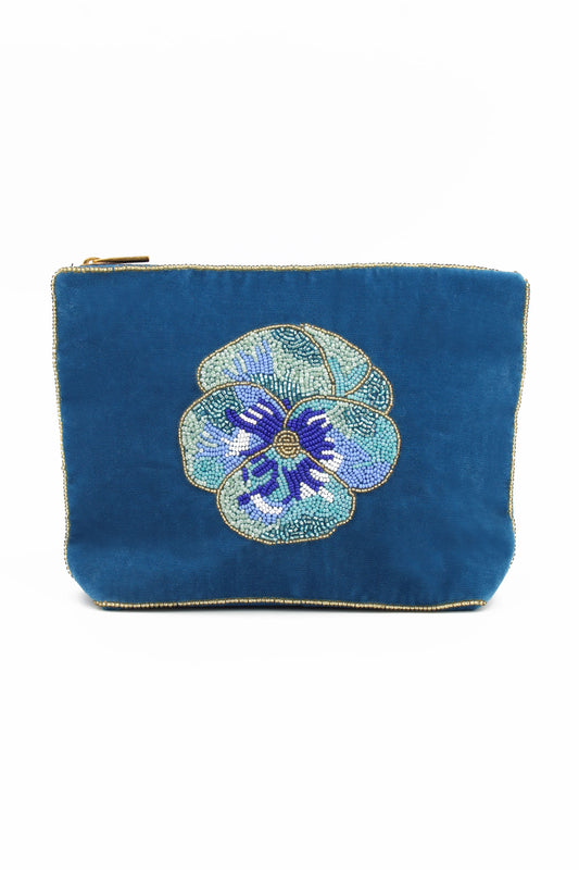 BLUE PANSY MEDIUM POUCH