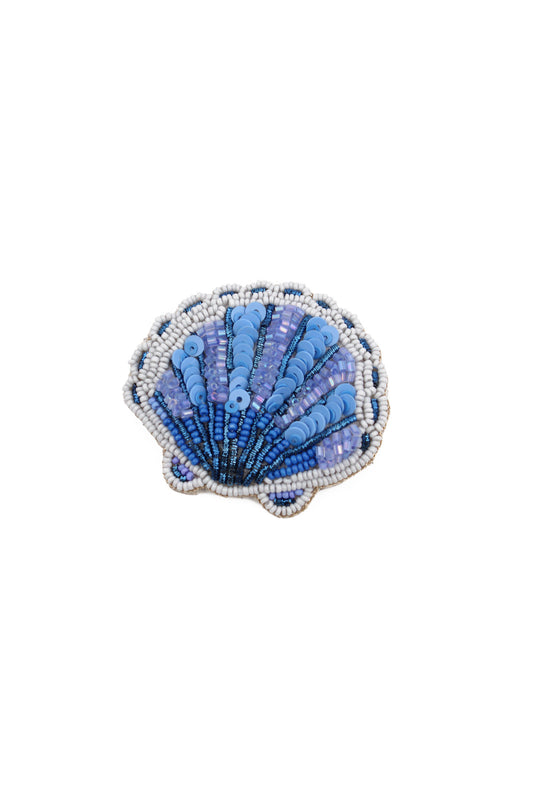 BLUE SHELL BROOCH