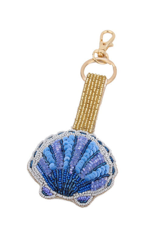 BLUE SHELL KEYRING/BAG CHARM