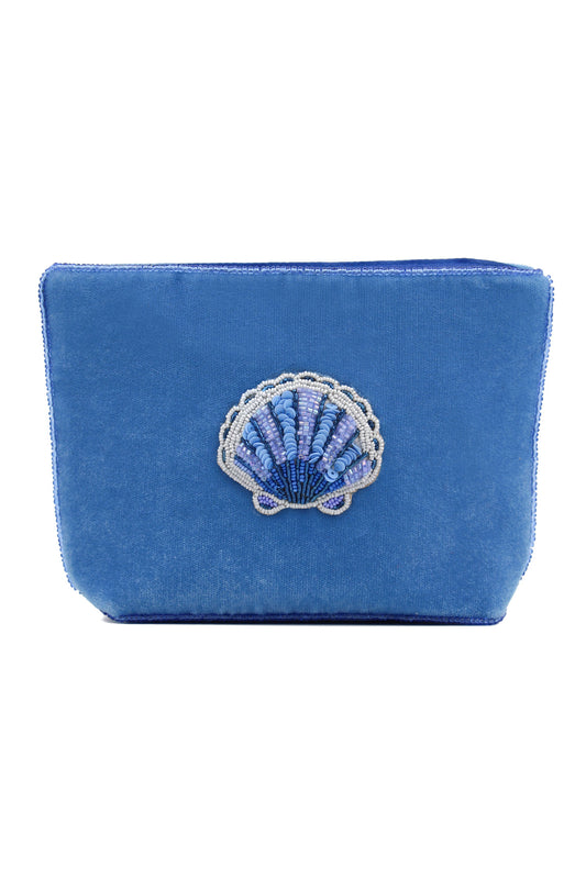 BLUE SHELL MEDIUM POUCH