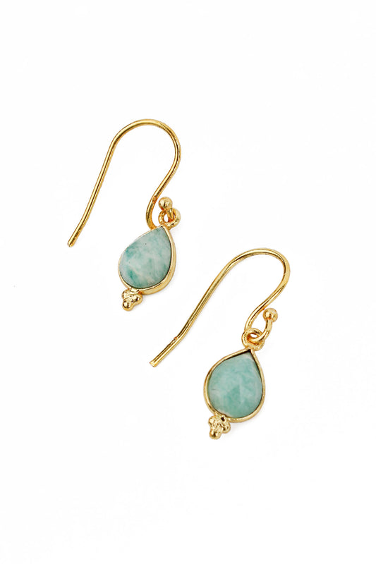 BLUE STONE DROP EARRING