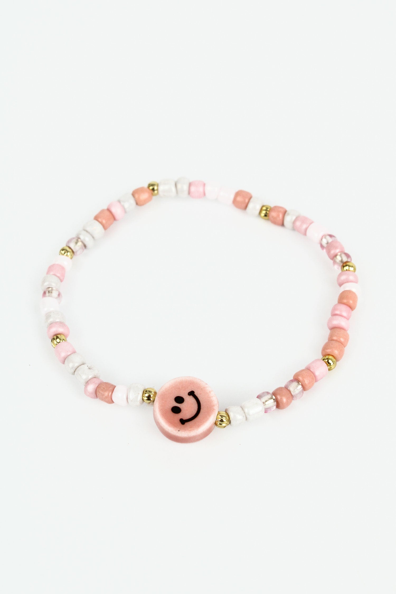 PEACH HAPPY FACE BRACELET (8014058619096)