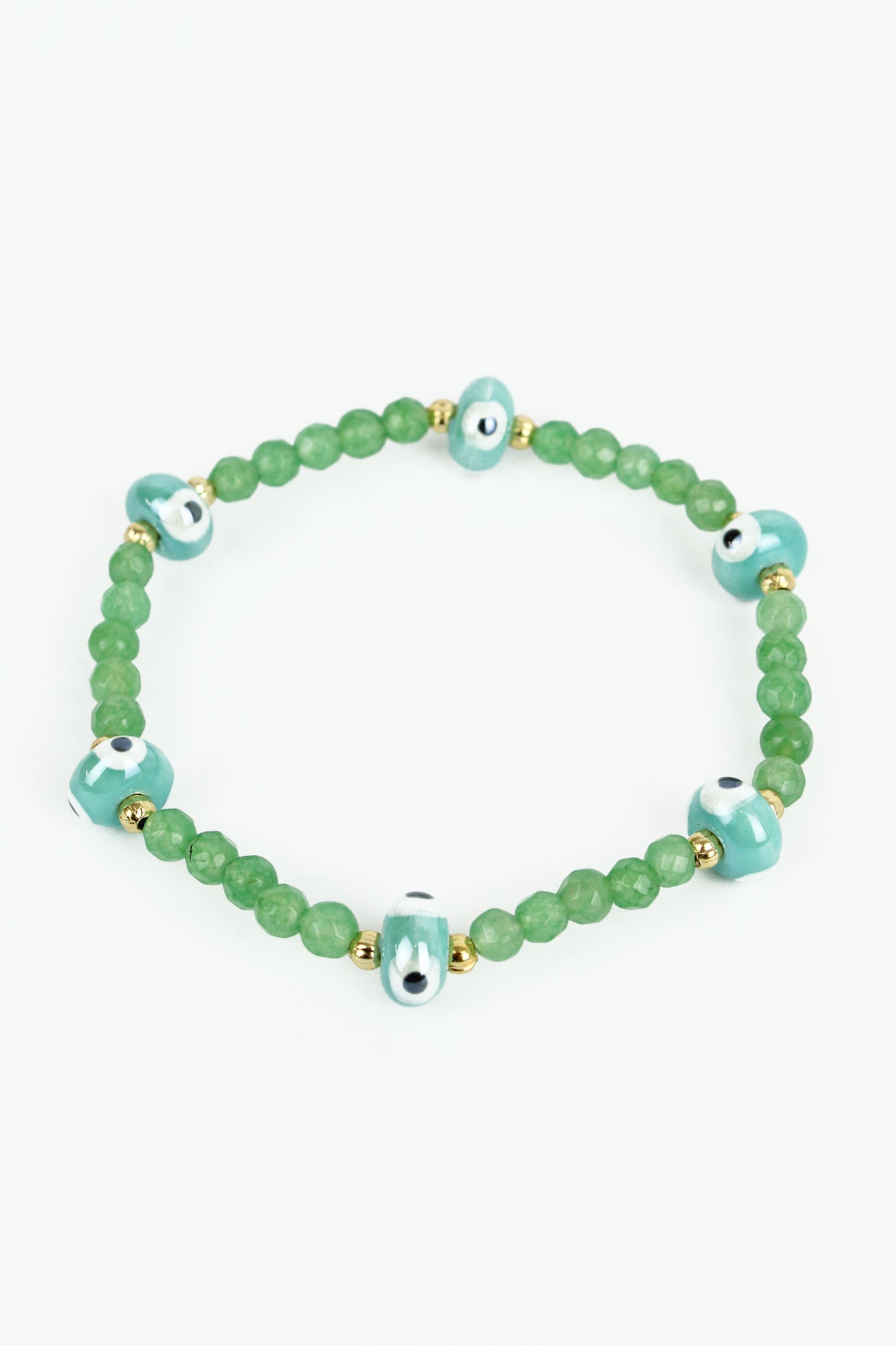 GREEN EYE BEADED BRACELET (8014060617944)