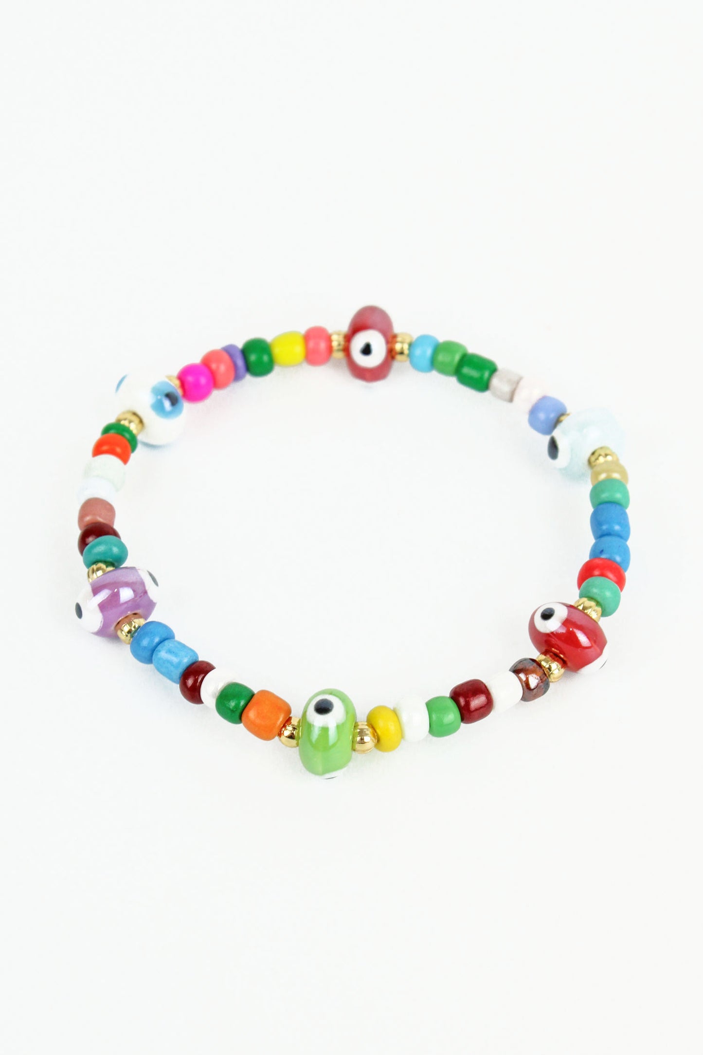 RAINBOW EYE BEADED BRACELET (8014061830360)