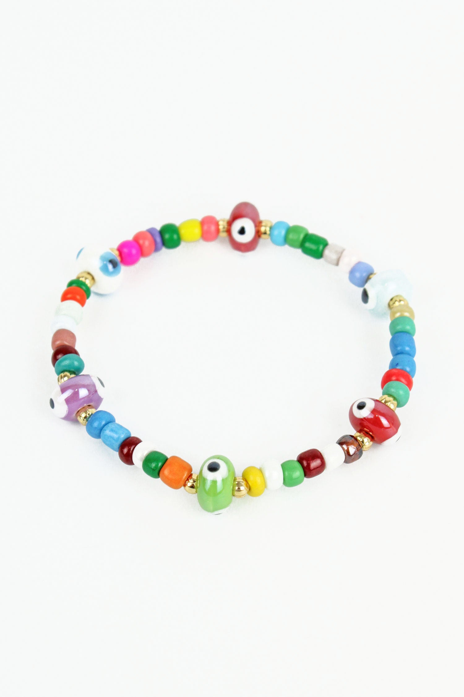 RAINBOW EYE BEADED BRACELET (8014061830360)