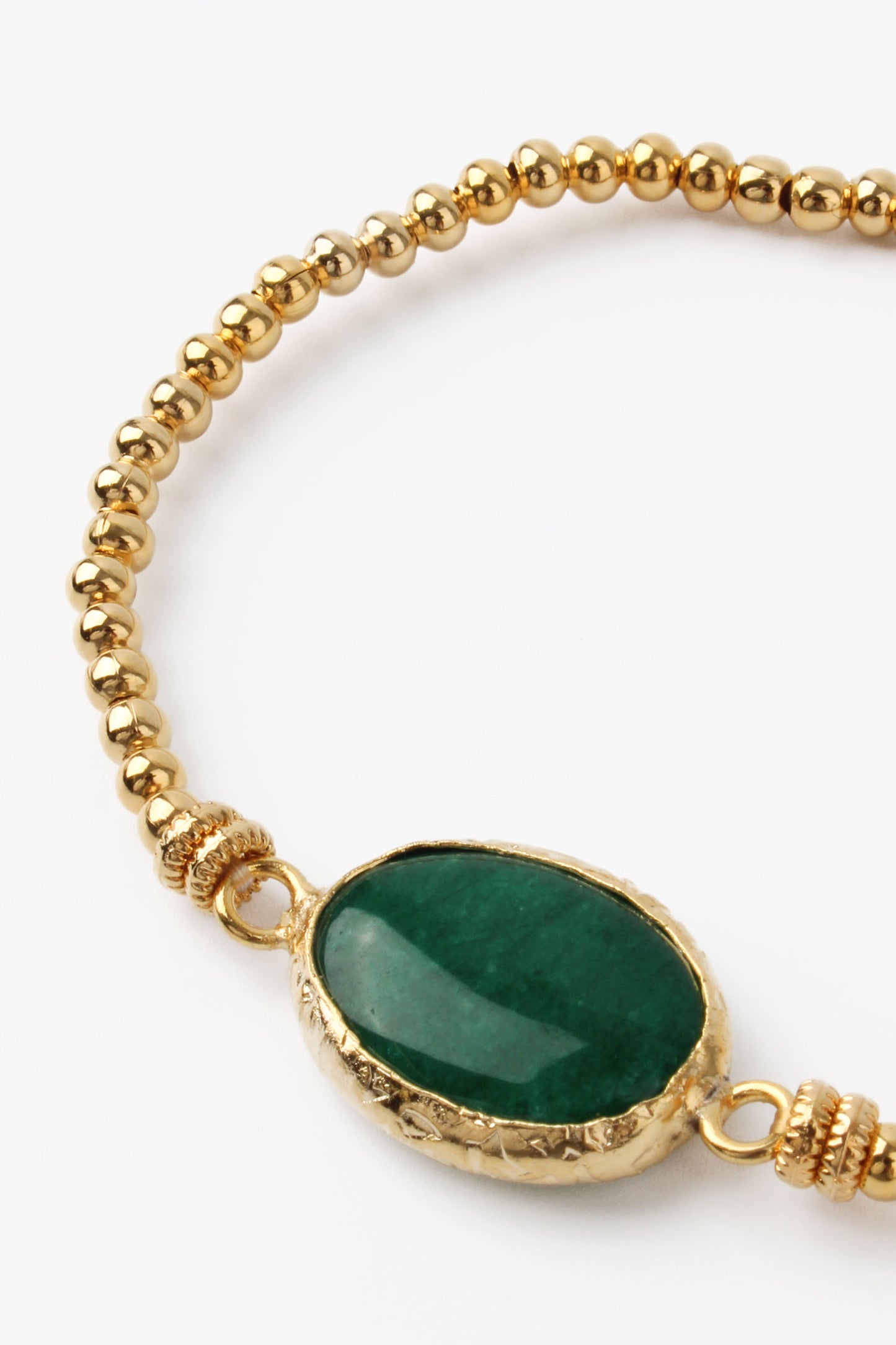 DARK GREEN GEMSTONE GOLD BRACELET
