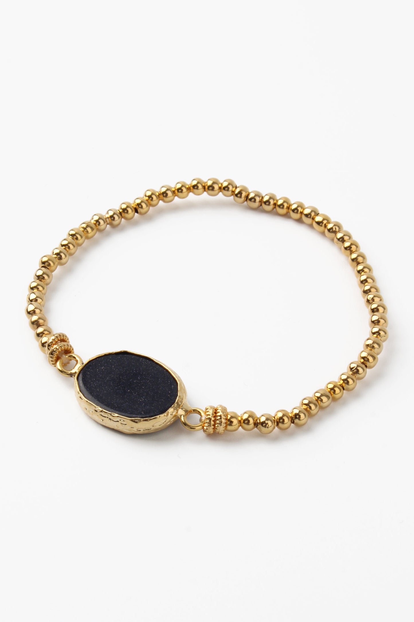BLACK SPARKLE GEMSTONE GOLD BRACELET