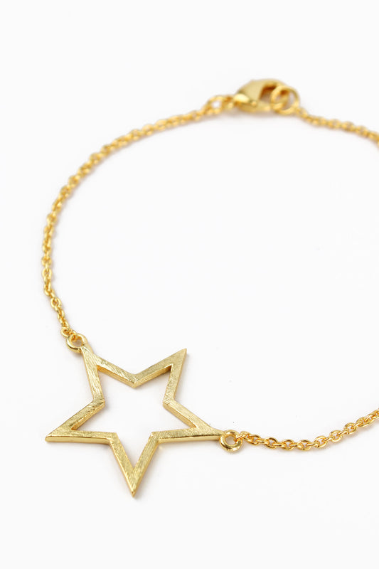 BRUSHED GOLD STAR BRACELET