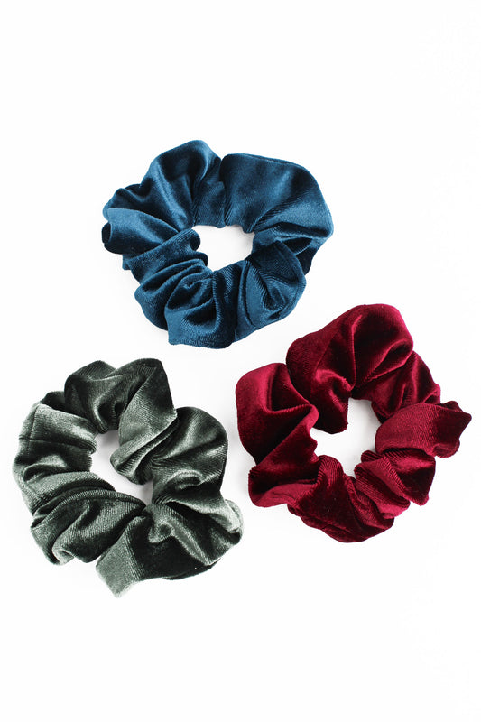 BURGUNDY / TEAL / GREEN SCRUNCHIE PACK