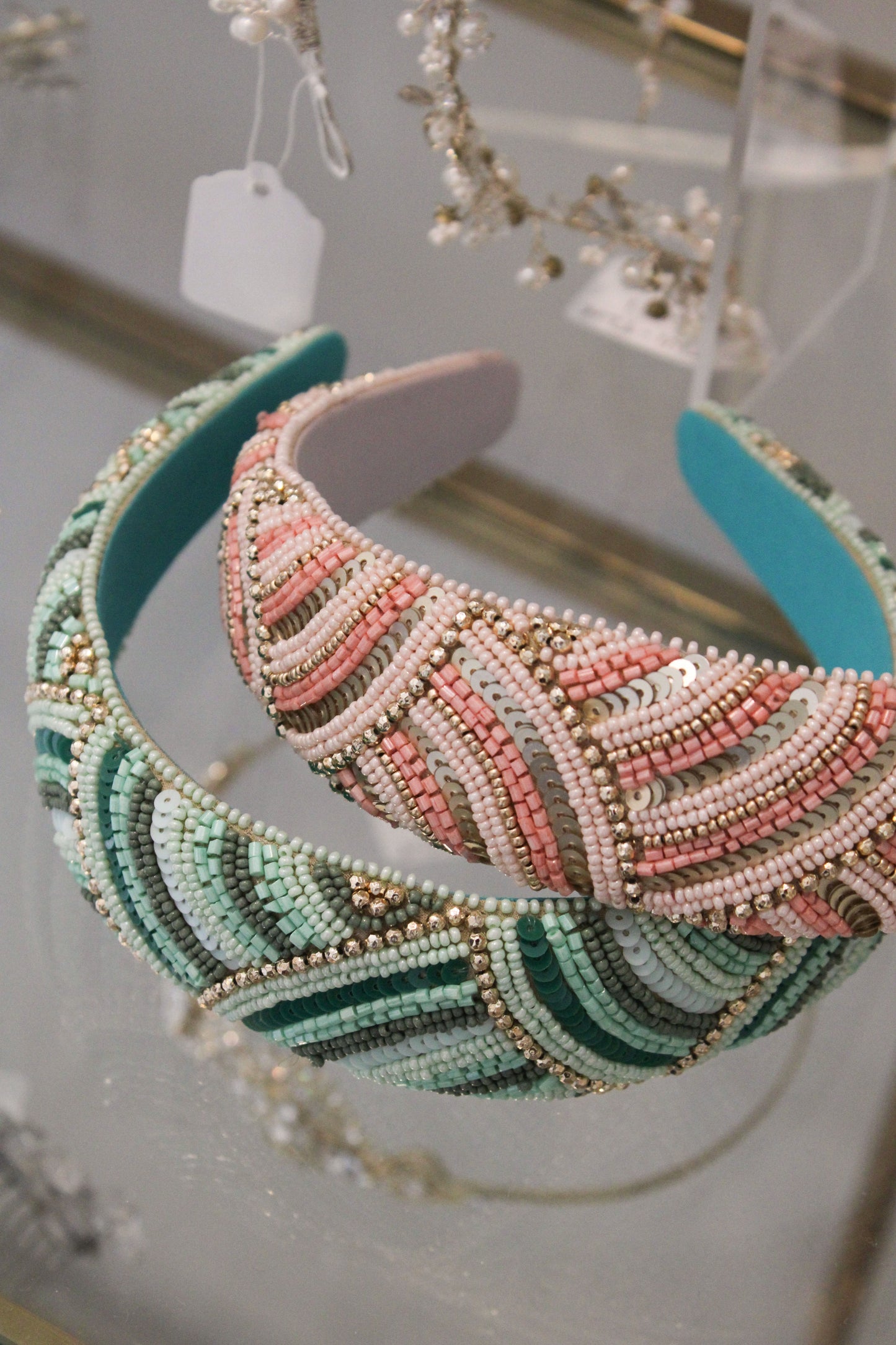 PEACH SEQUIN HEADBAND