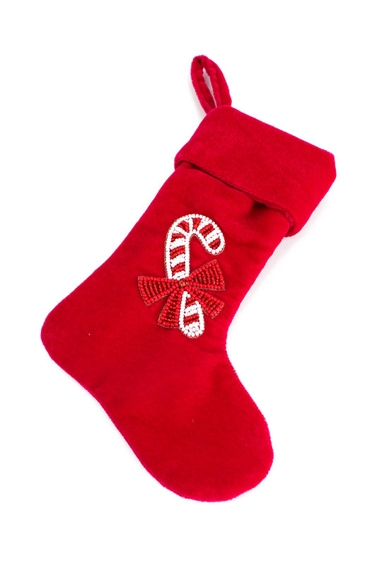 CANDY CANE MINI STOCKING DECORATION