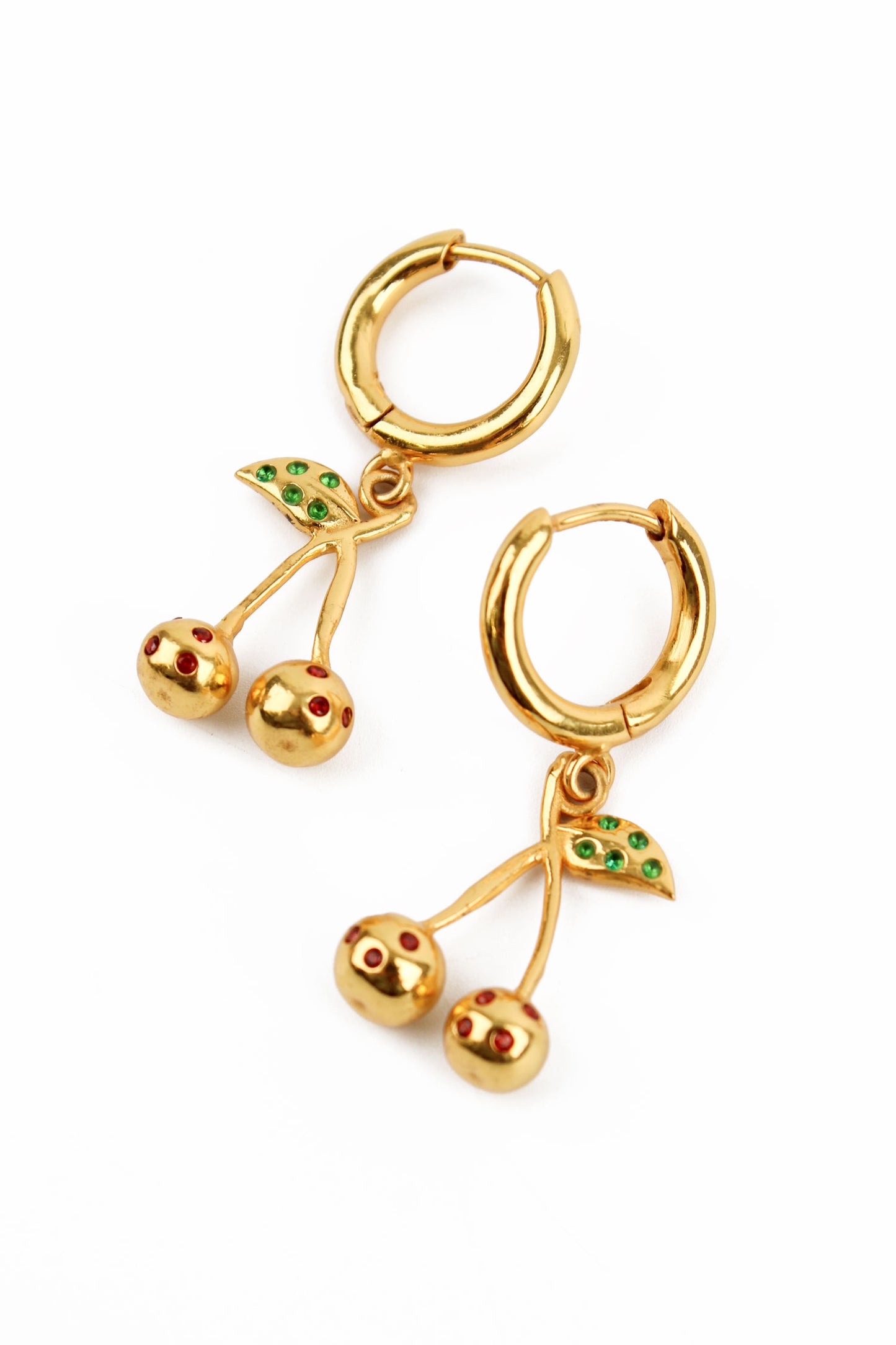 CHERRY CZ HUGGIE EARRINGS