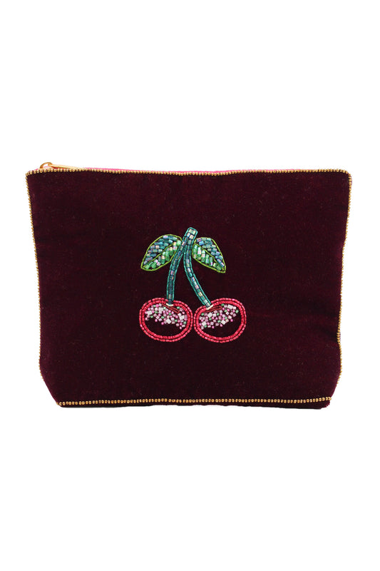CHERRY ON PLUM MEDIUM POUCH