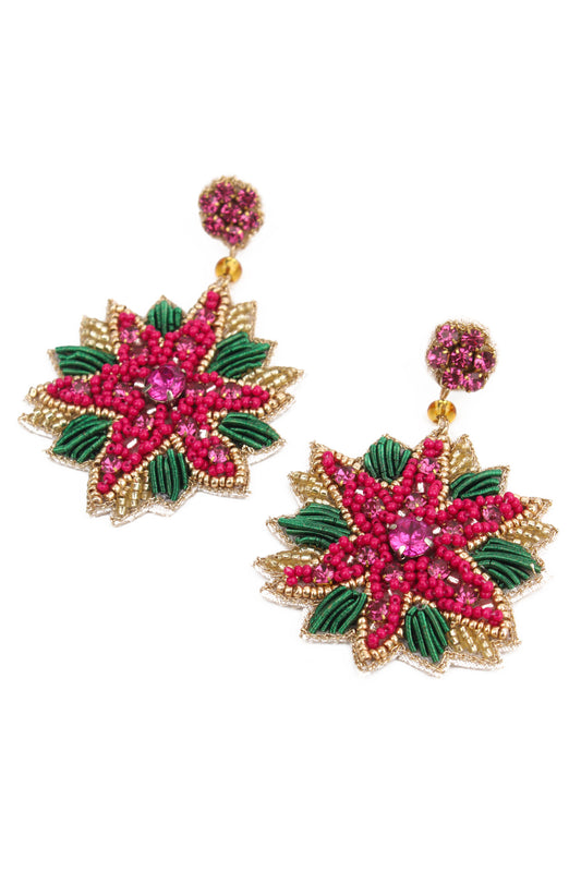 CHRISTMAS FLOWER EARRINGS