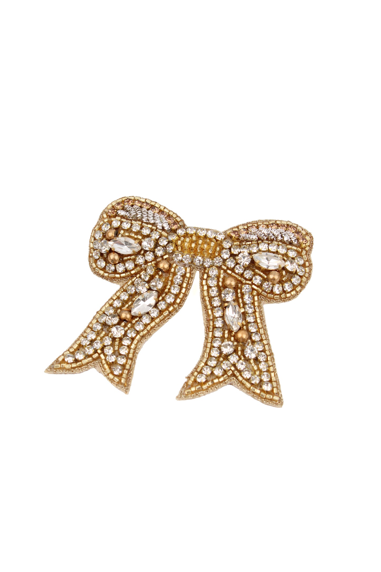 CLASSIC MY DORIS GOLD AND SILVER BOW BROOCH
