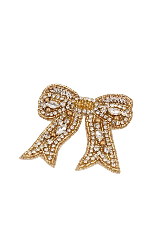 CLASSIC MY DORIS GOLD AND SILVER BOW BROOCH