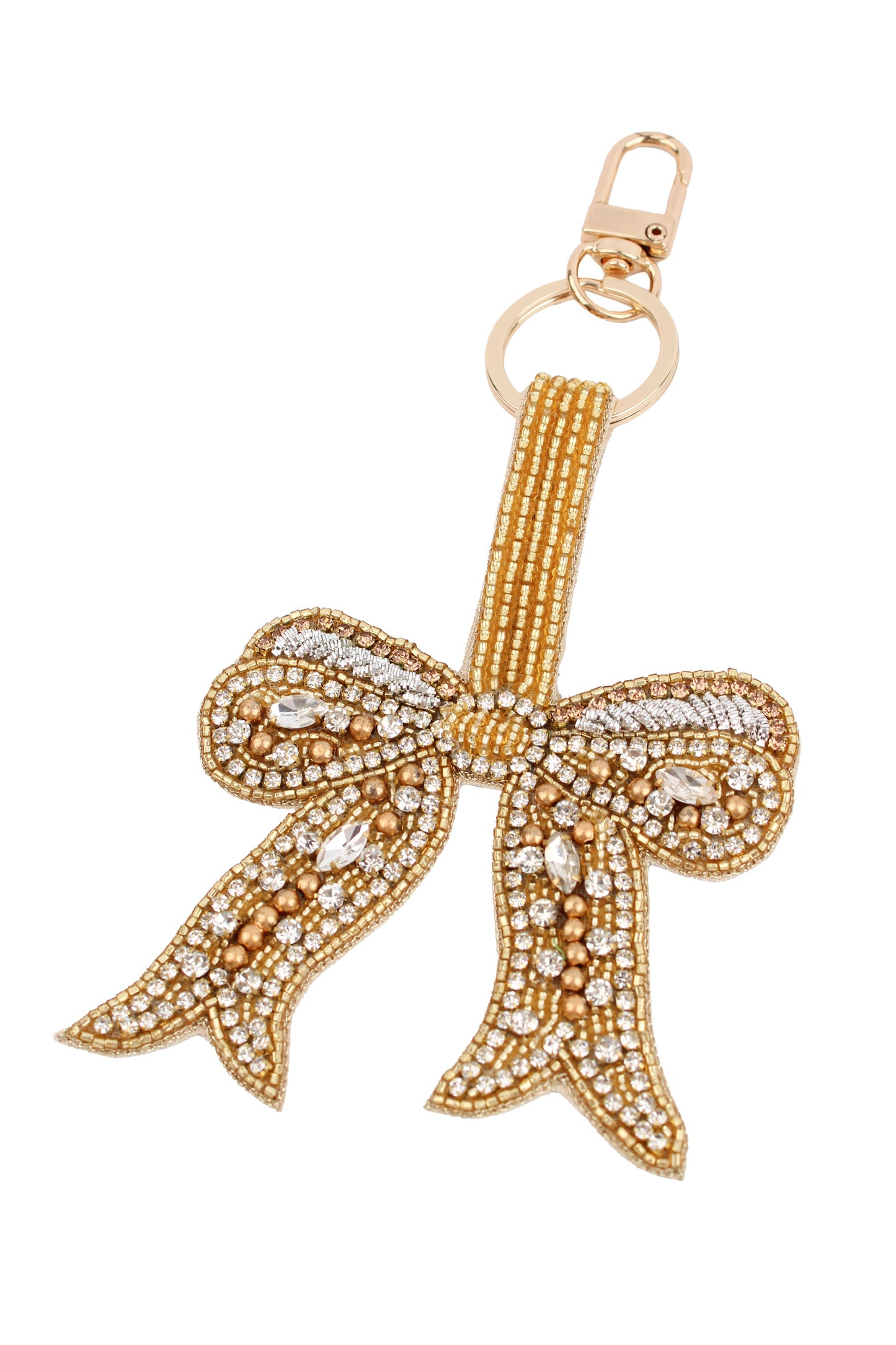 CLASSIC MY DORIS GOLD AND SILVER BOW KEYRING