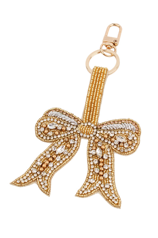 CLASSIC MY DORIS GOLD AND SILVER BOW KEYRING