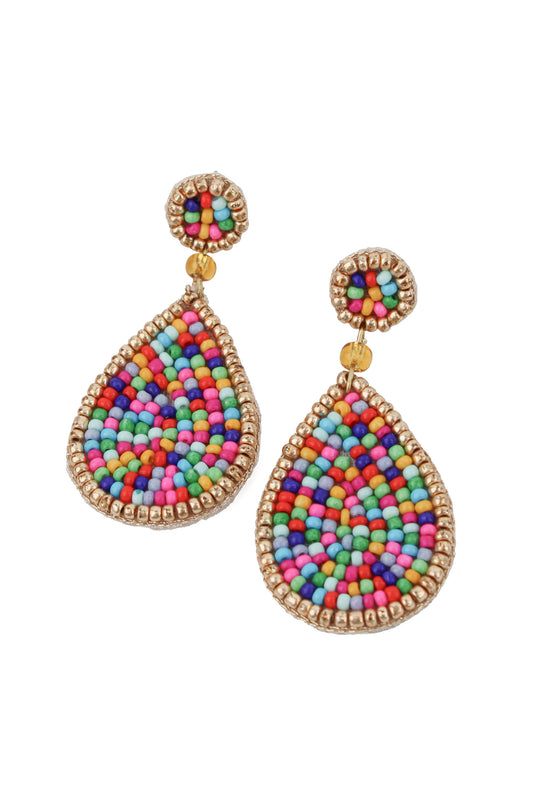 CONFETTI TEARDROP BEADED EARRINGS