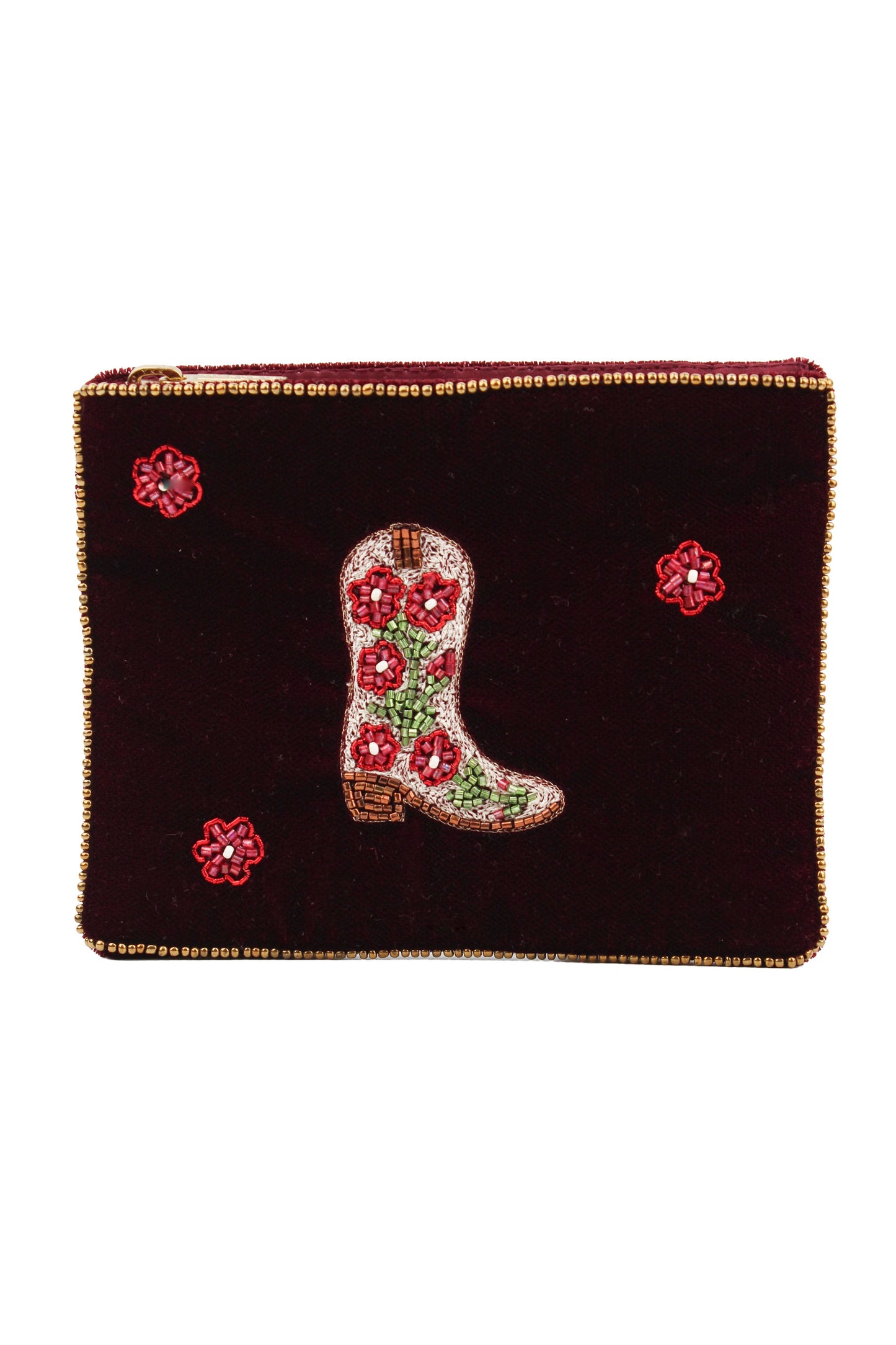 CREAM COWGIRL BOOT SMALL POUCH