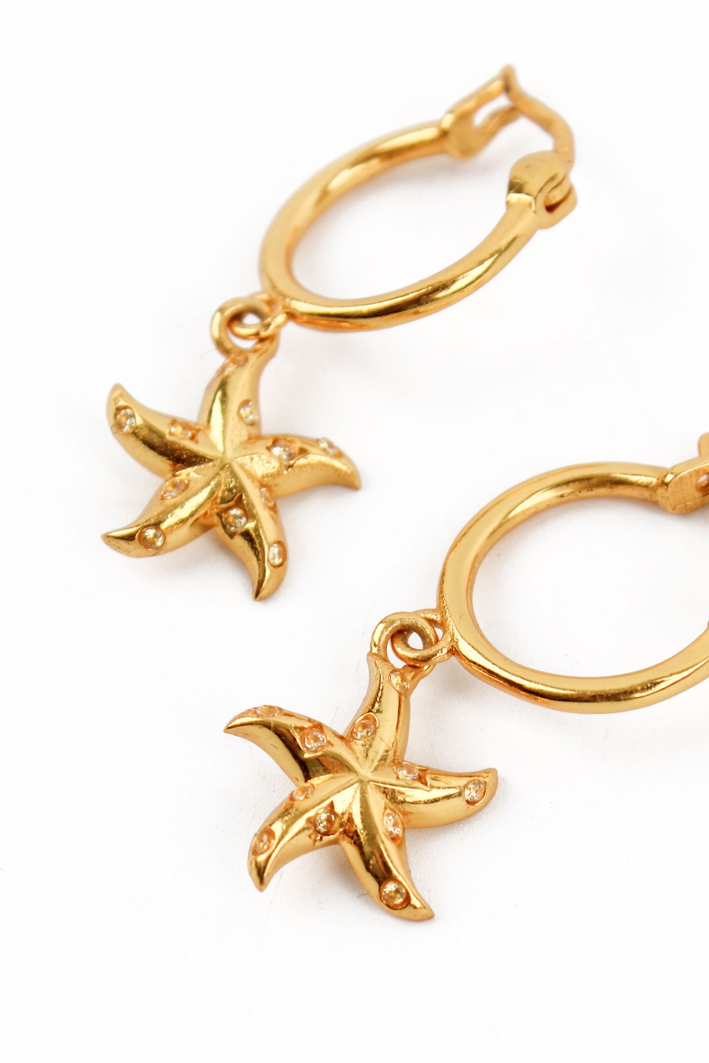CZ STARFISH HUGGIE EARRINGS