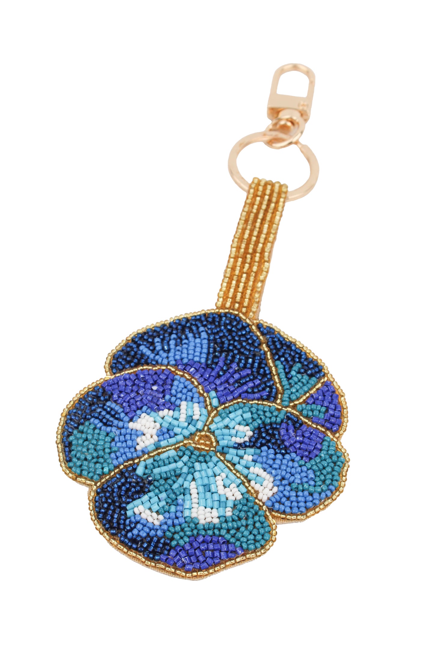 DARK BLUE WINTER PANSY KEYRING