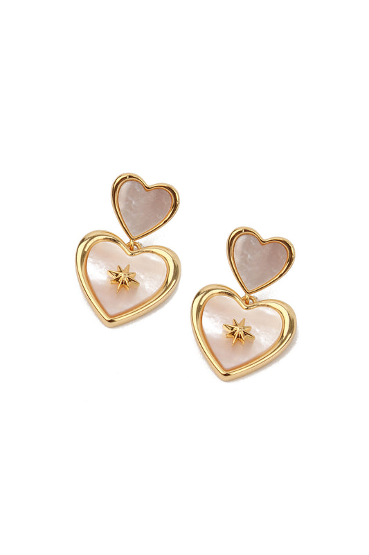 DOUBLE PEARL HEART DROP