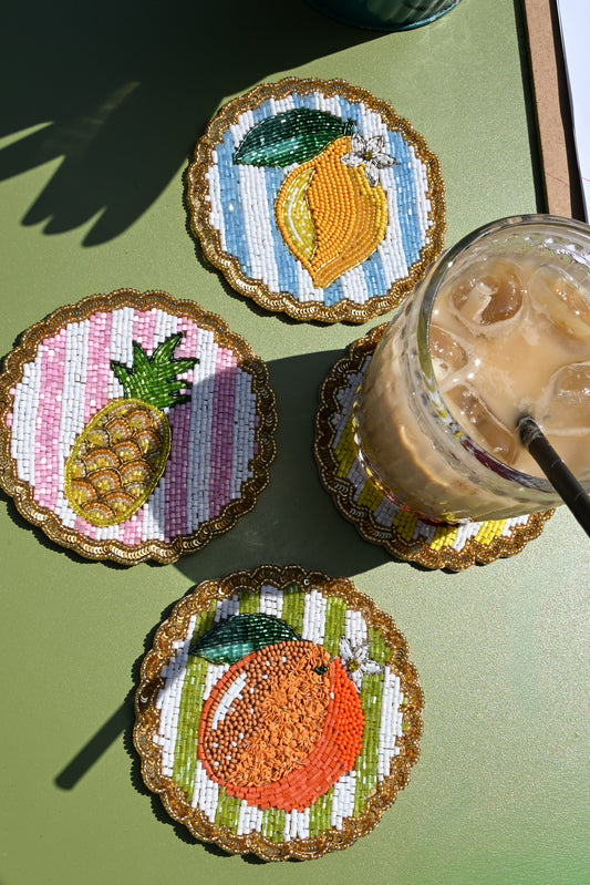 HIGH SUMMER FRUIT COASTERS - SET OF 4