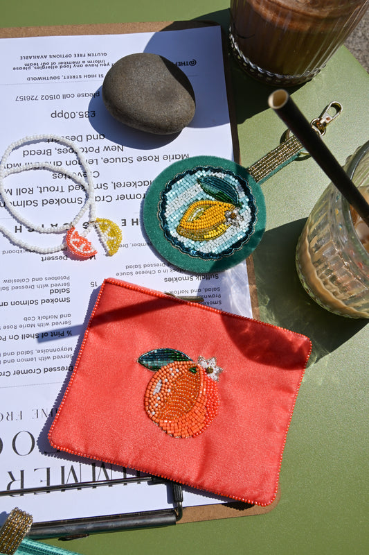 LEMON ROUND KEYRING/BAG CHARM