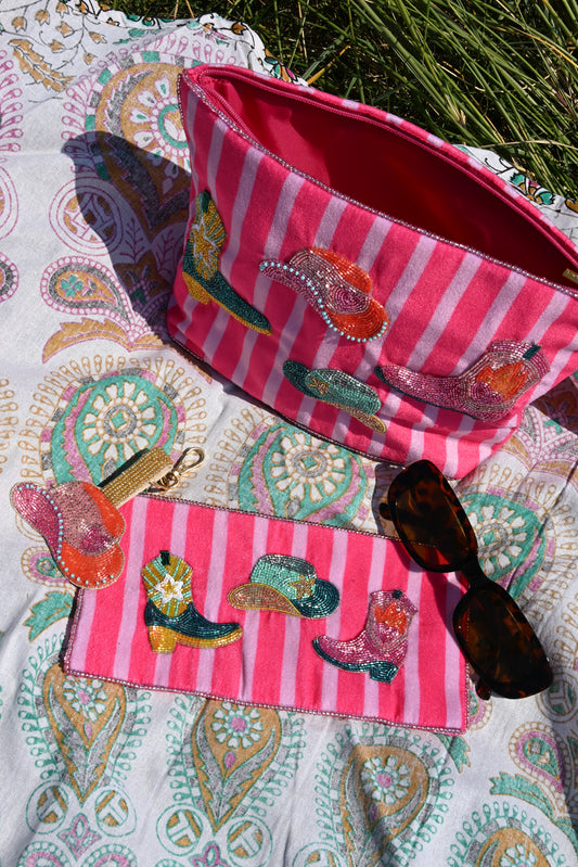 PINK COWGIRL HAT KEYRING/BAG CHARM