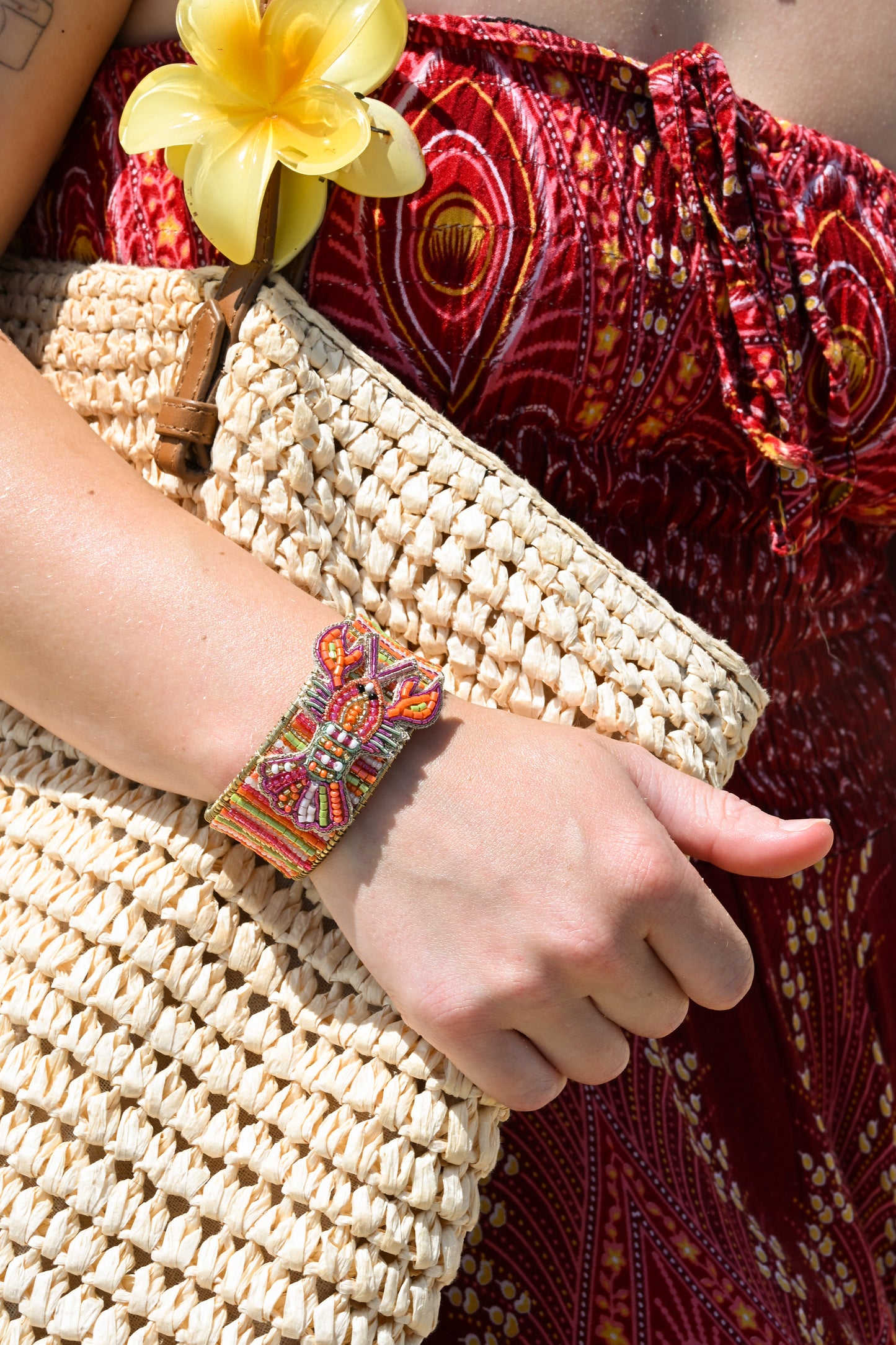 LOBSTER BEADED CUFF