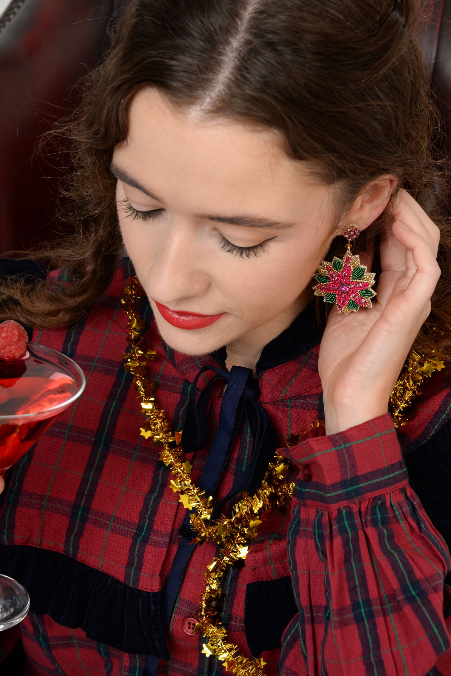 CHRISTMAS FLOWER EARRINGS