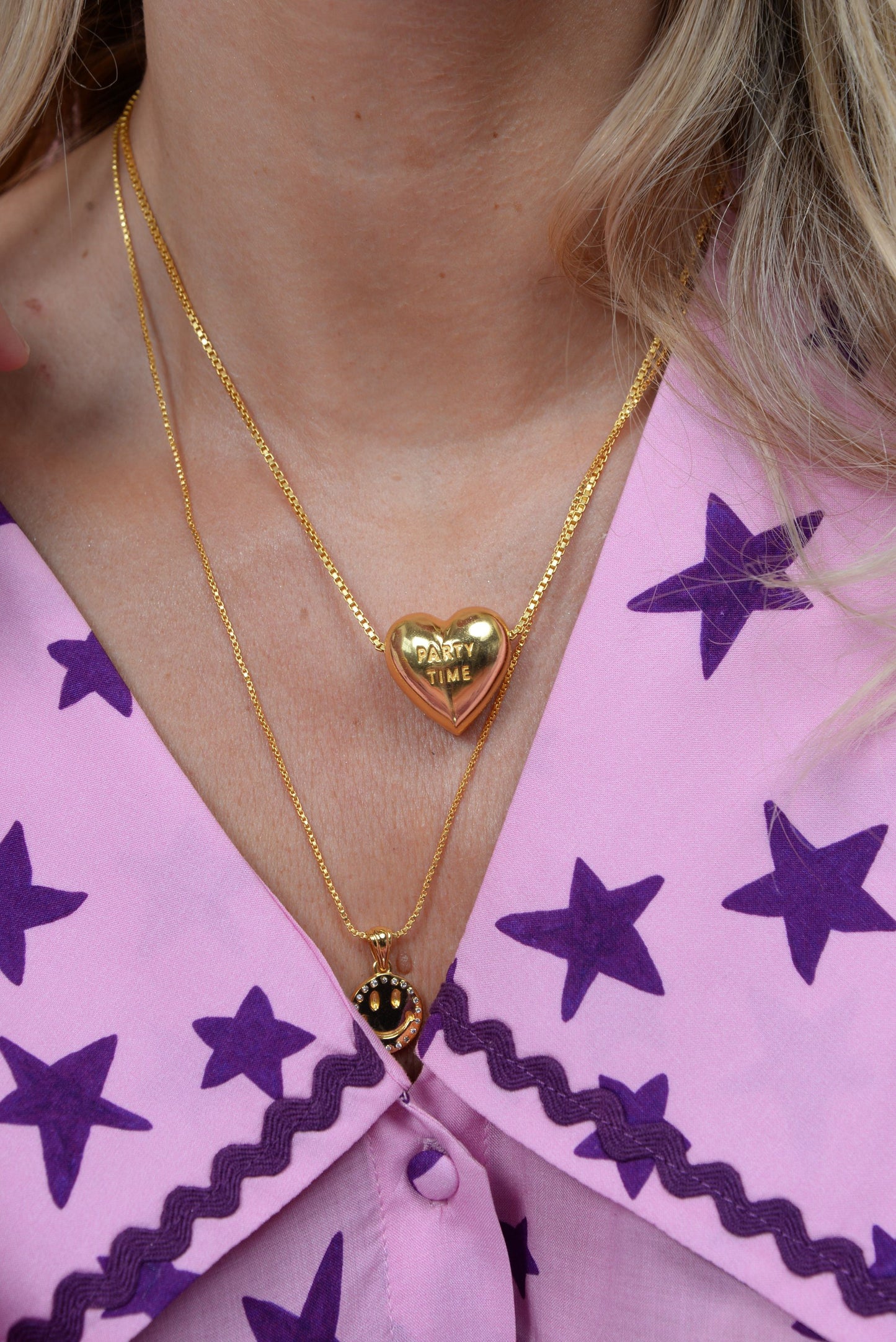 CHUNKY HEART LET'S DANCE/ PARTY TIME NECKLACE (8011146068184)