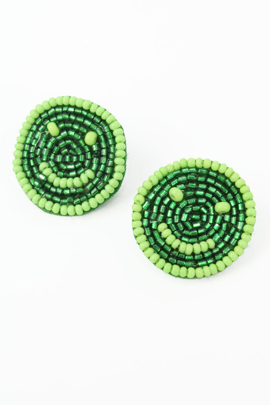 GREEN SMILEY STUD (7785928229080)