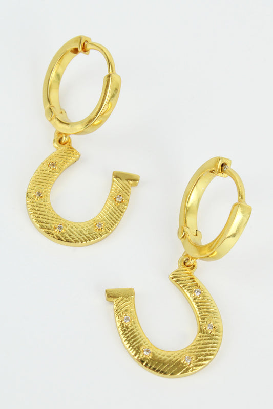 GOLD CHARM HORSESHOE HOOPS (7965631512792)