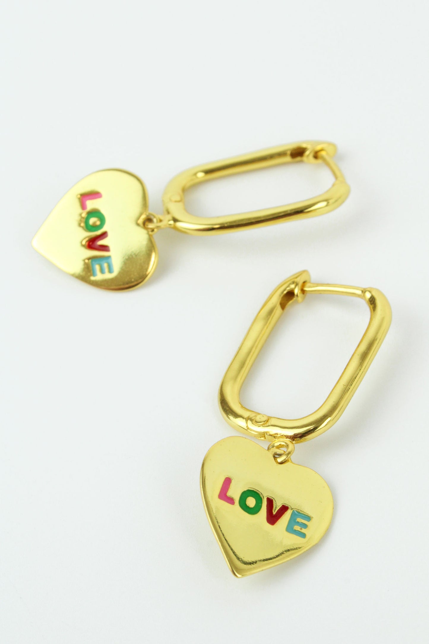 RAINBOW ENAMEL LOVE HEART HOOPS (7965649600728)