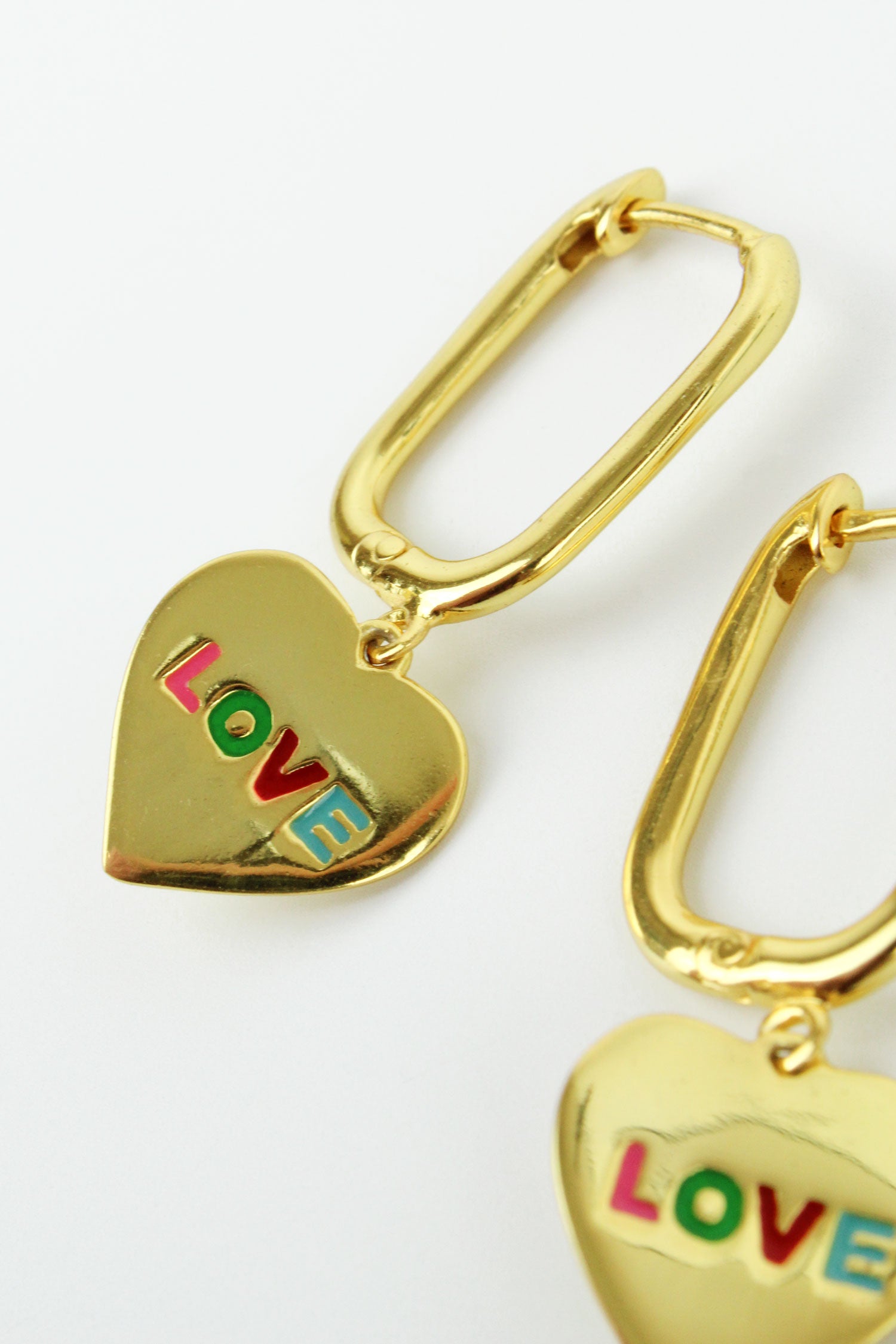 RAINBOW ENAMEL LOVE HEART HOOPS (7965649600728)