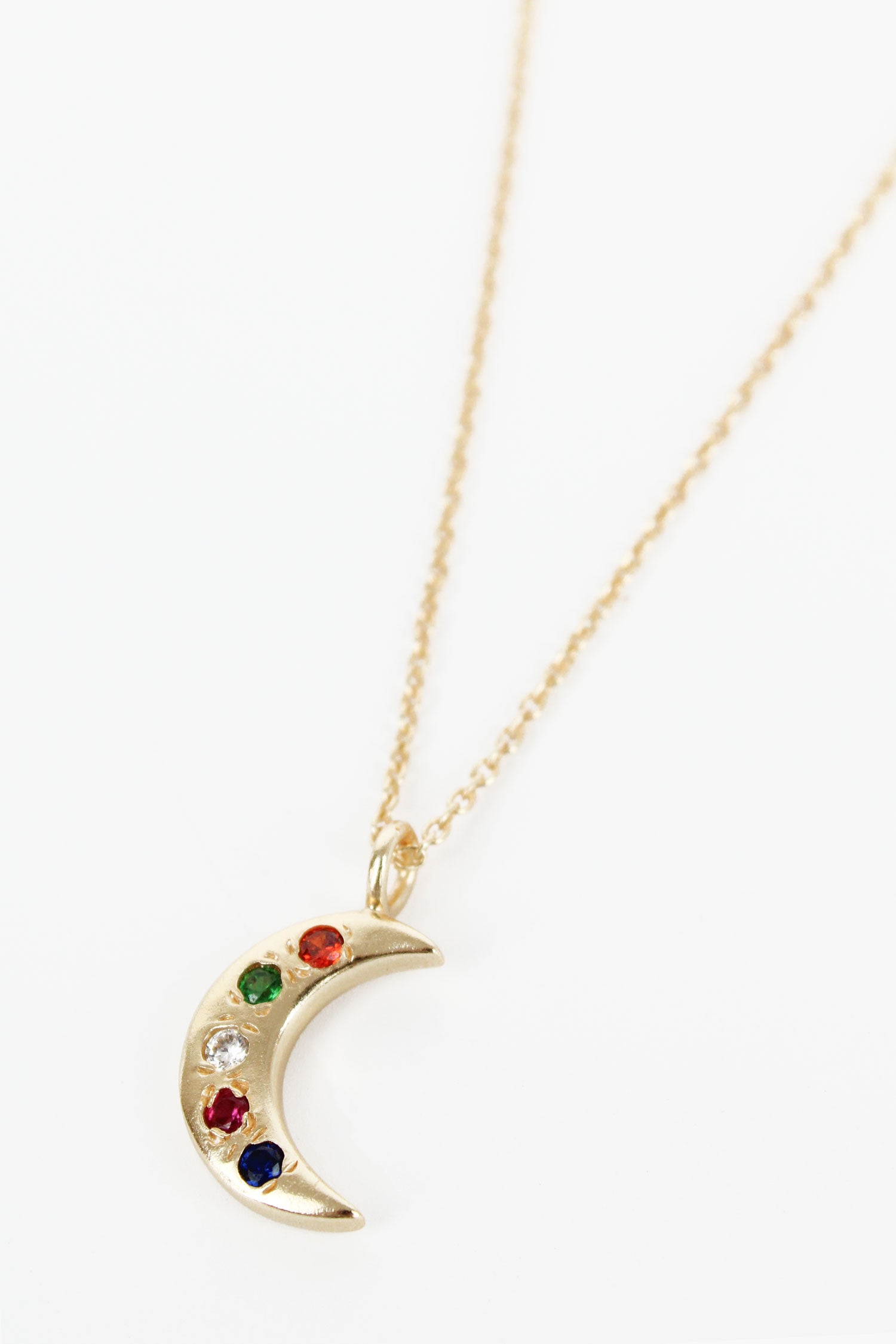 GOLD MOON GEM STUDDED HOOK NECKLACE (8011152982232)