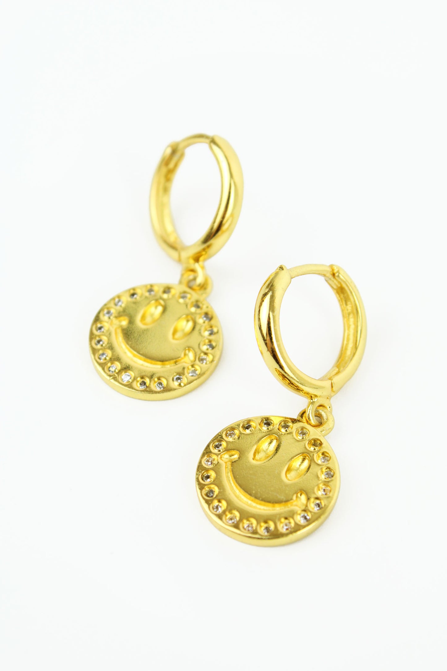 SMILEY CZ OUTLINE EARRINGS (8011146330328)