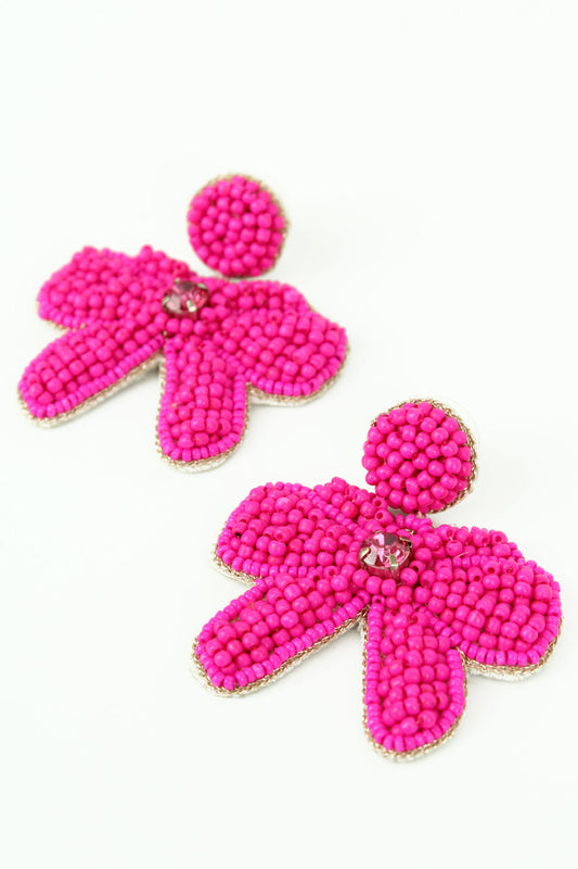 HOT PINK BOW EARRING (8020868104408)