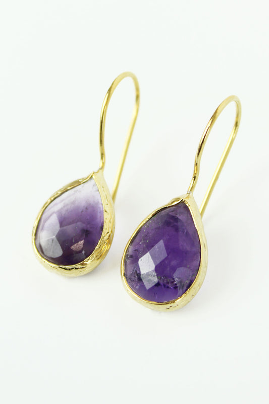 SINGLE DROP AMETHYST EARRINGS (8024319885528)