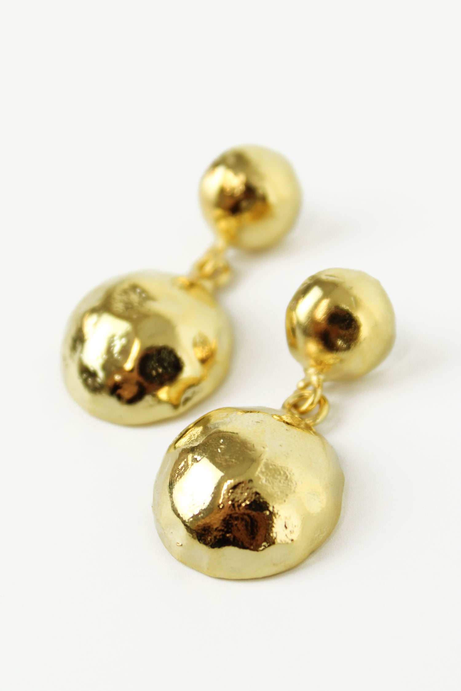 DOUBLE ROUND NUGGET EARRING (8024320540888)