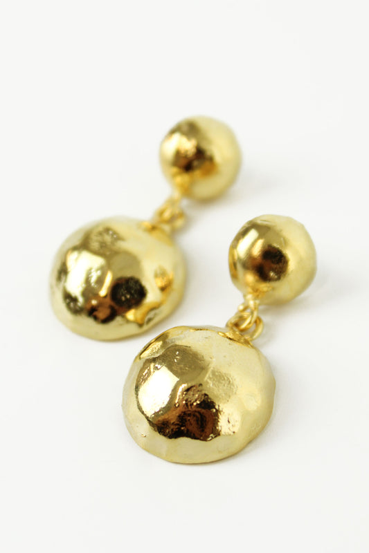 DOUBLE ROUND NUGGET EARRING (8024320540888)