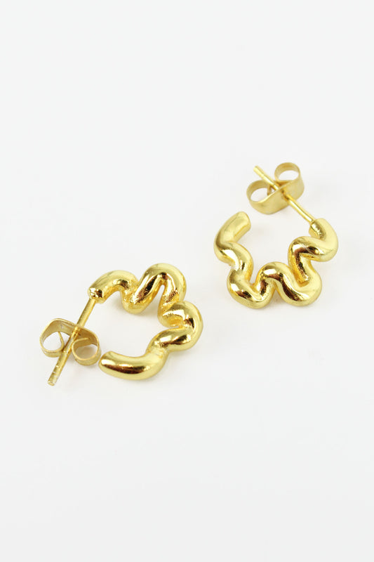 WIGGLE GOLD SMALL EARRINGS (8108090261720)