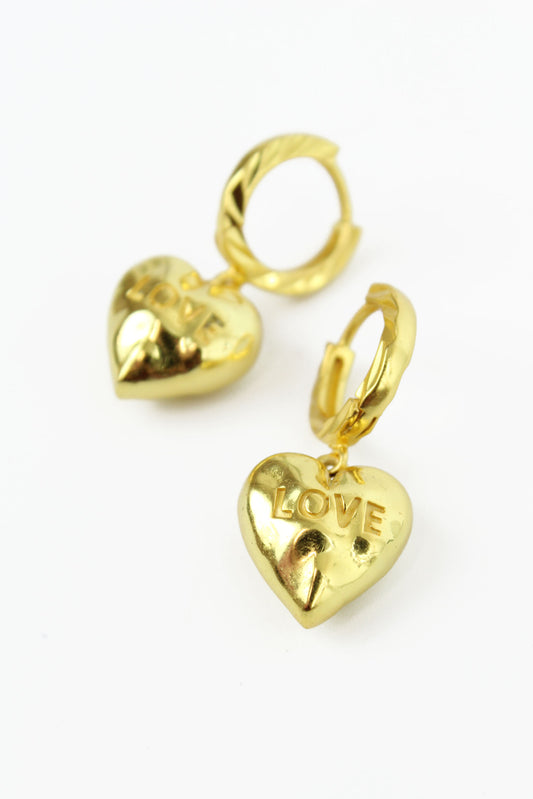 GOLD CHUNKY HEART EARRINGS (8108084330712)