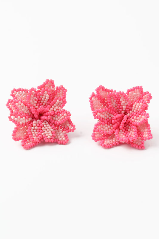 3D LIGHT PINK FLOWER EARRING