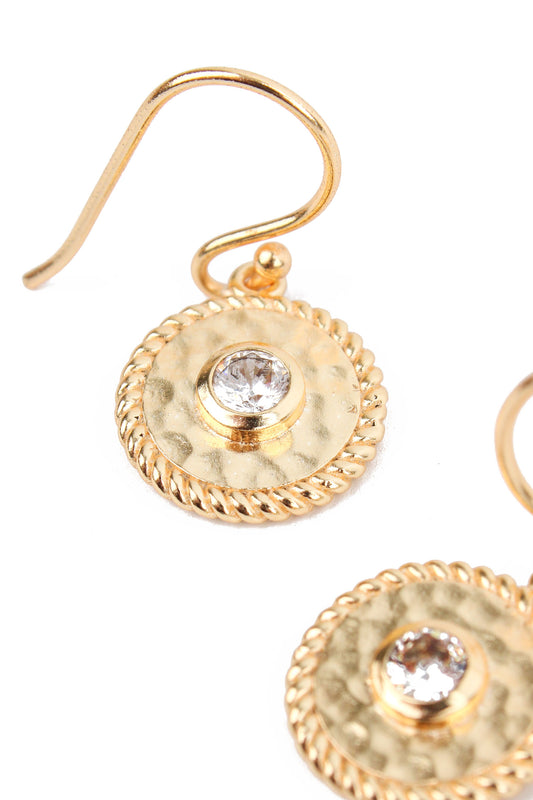 EARRING WITH WHITE CZ GOLD PLATING