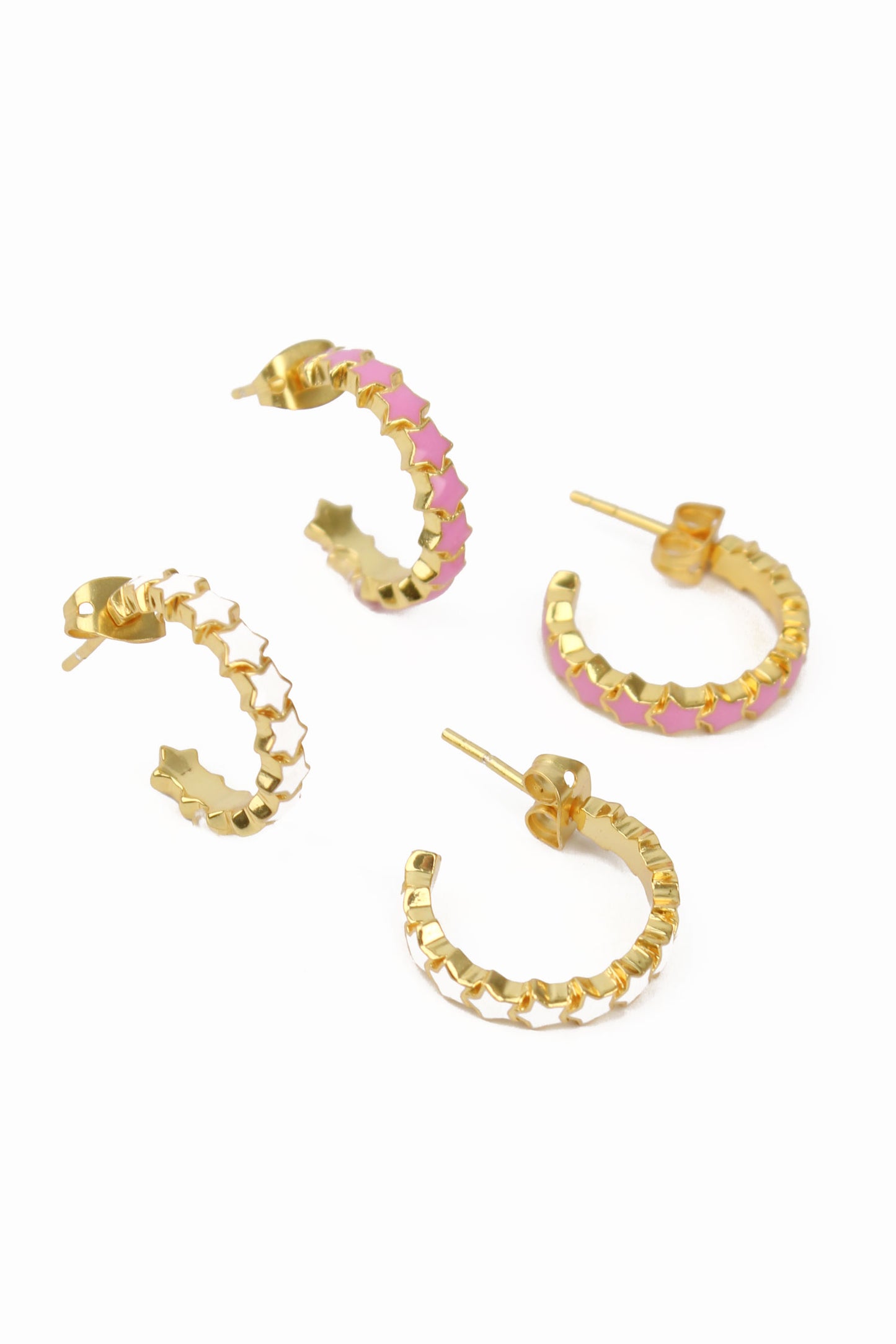 BOUCLES D'OREILLES ÉTOILE EN ÉMAIL 