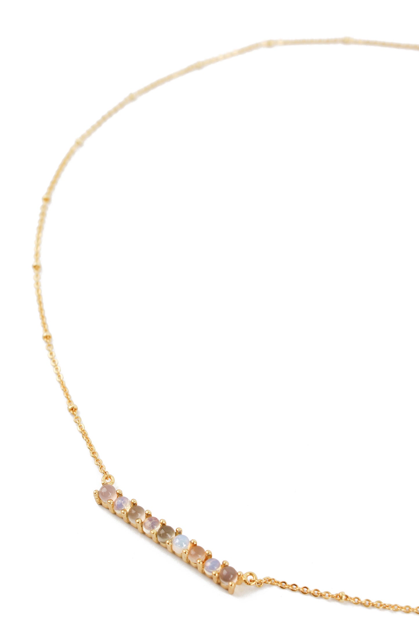 FIRE OPAL & ROSE CHALCEDONY NECKLACE