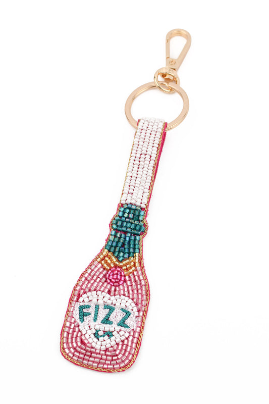 FIZZ PINK BOTTLE KEYRING/BAG CHARM